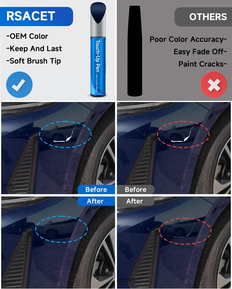 RSACET 8Q4 Reservoir Blue Touch Up Paint Compatible with Toyota Exact Match Touch Up Paint Car Scratch Repair - Image 2